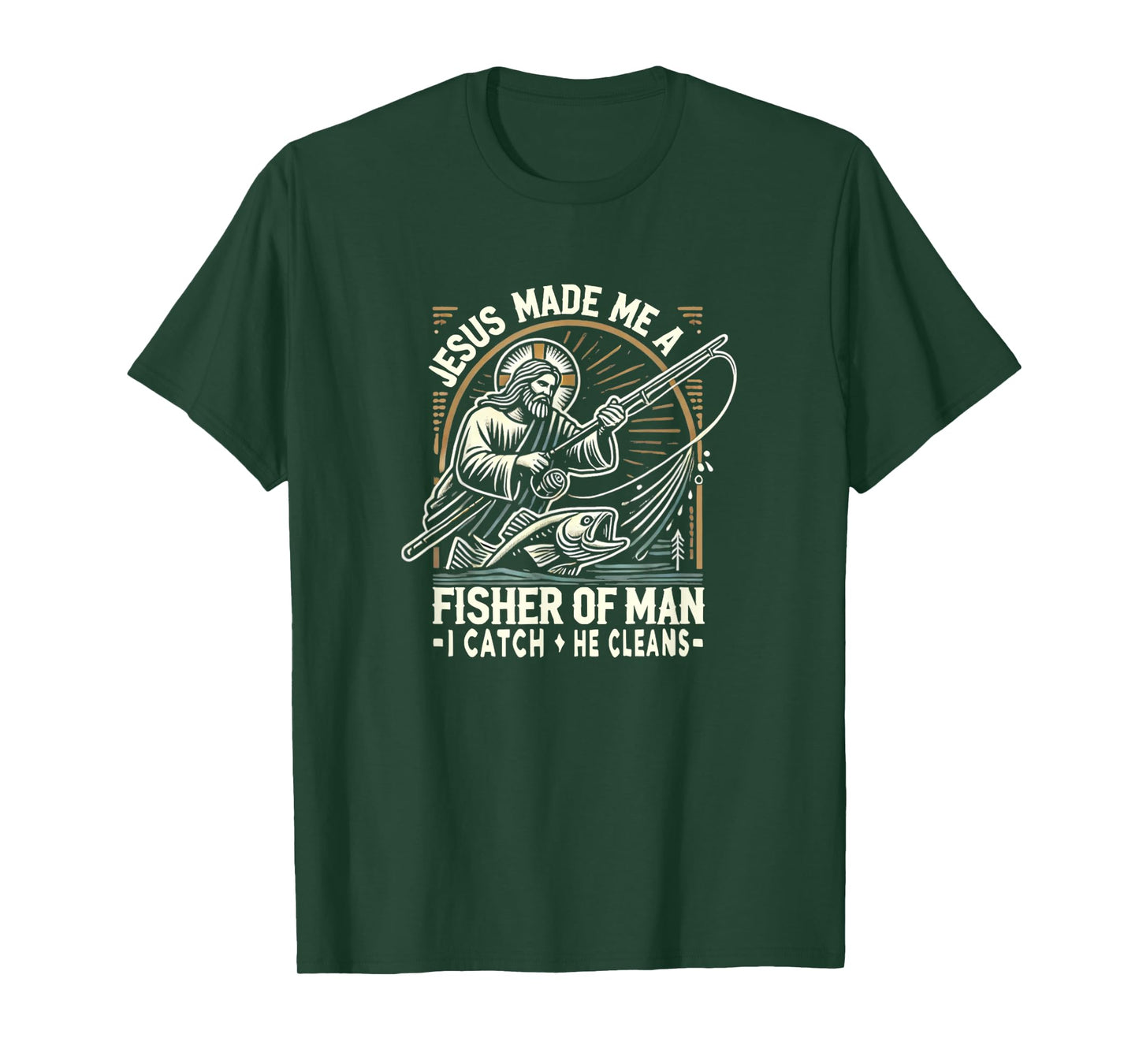 Vintage Jesus Funny Fishing Meme Christ Faith God Bible T-Shirt