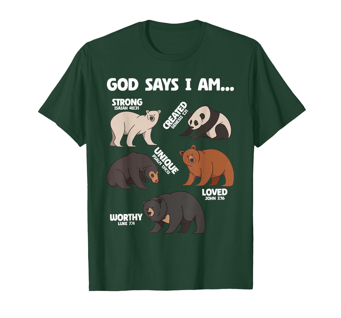 God Says I Am Bears Lover Men Women Christian T-Shirt