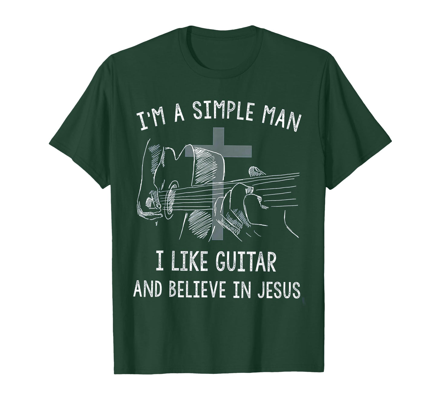 I'm A Simple Man I Like Guitar And Believe In Jesus T-Shirt