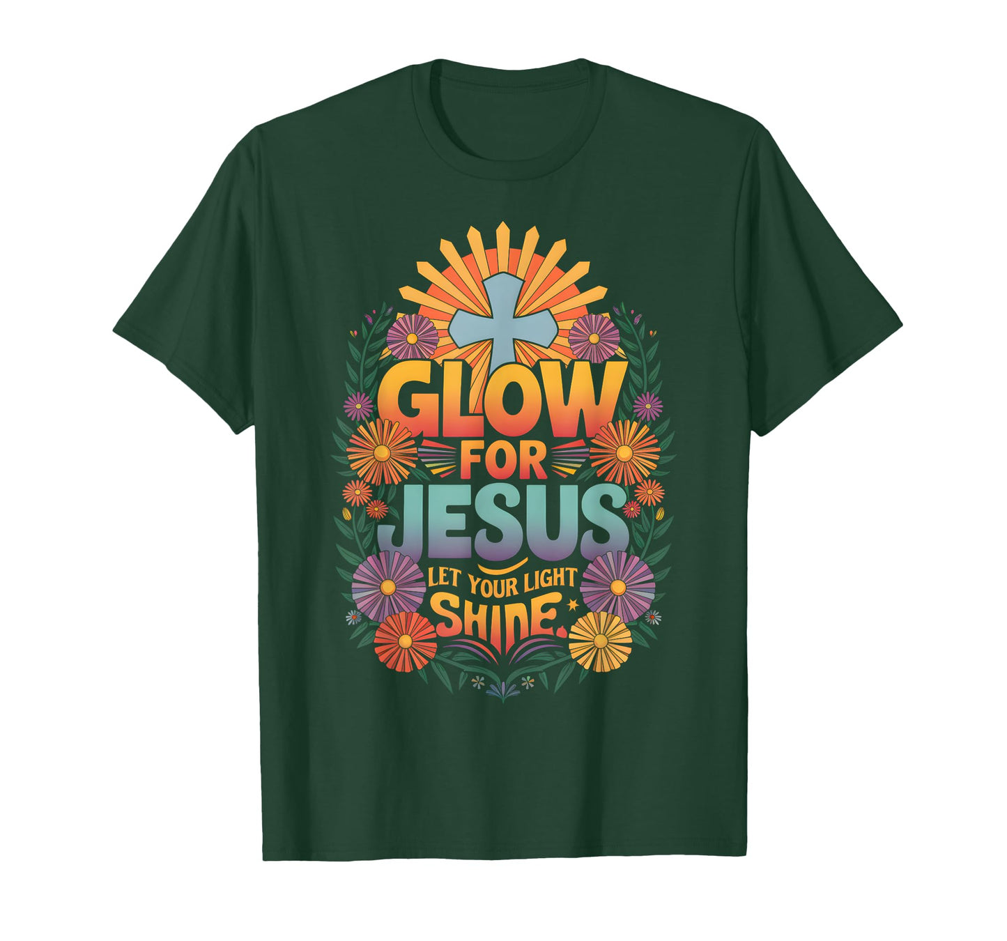 Christian Glow for Jesus Cross Jesus Christ Bible Lover T-Shirt