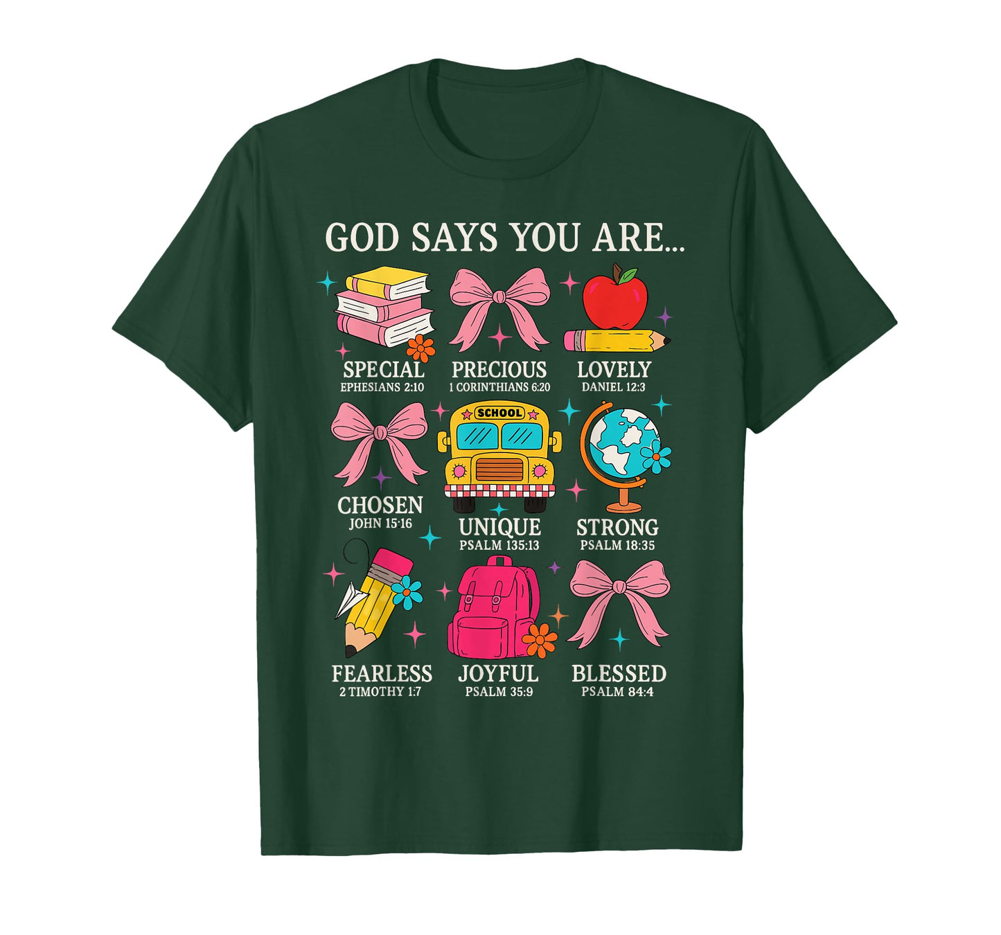 Teacher Christian God Says I Am Faith Religious Bible Verse T-Shirt