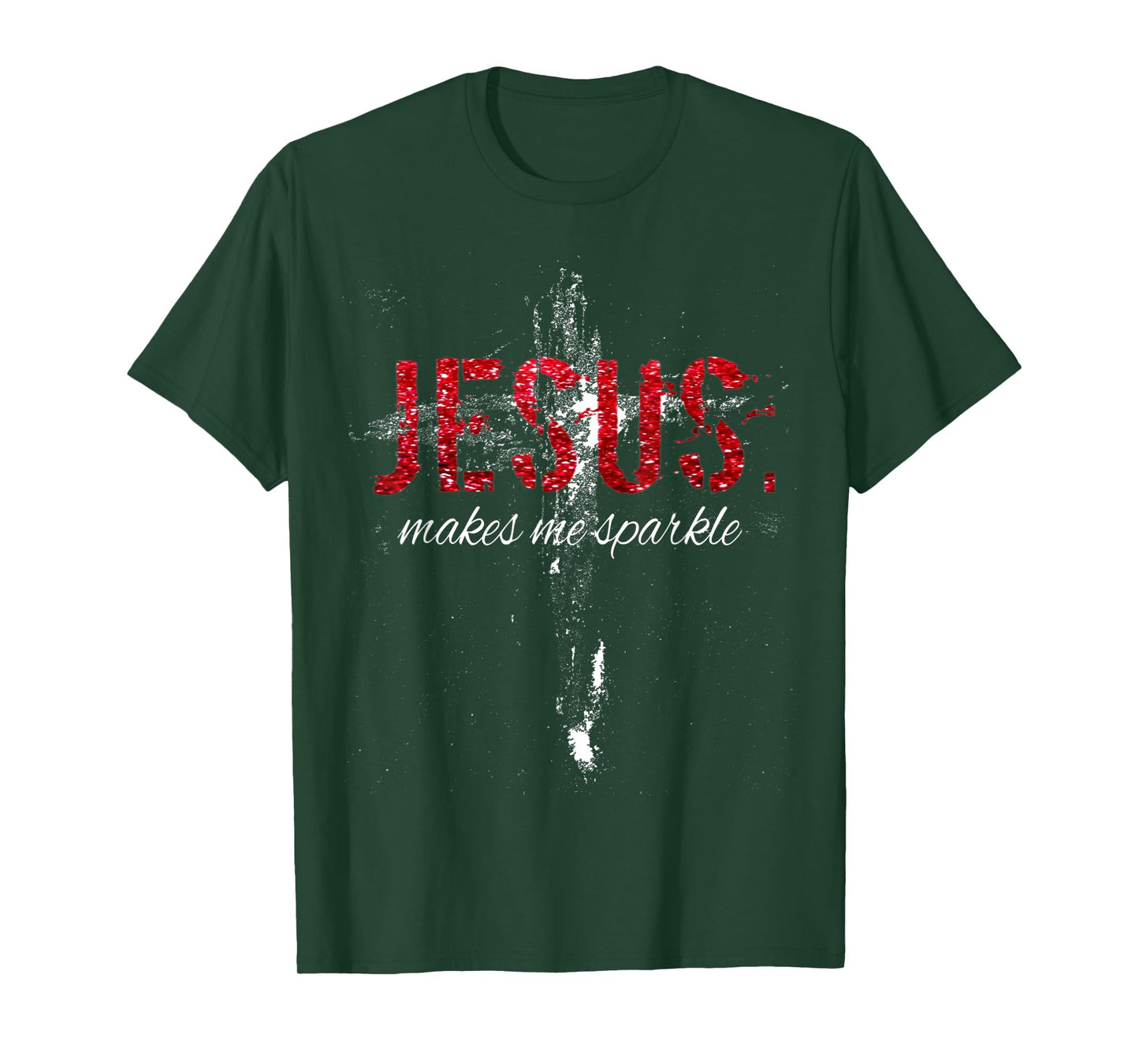Jesus Makes Me Sparkle Vintage Retro Cross T-Shirt