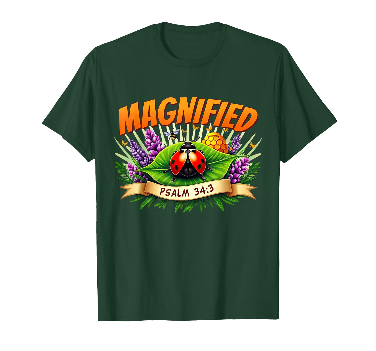 Magnified Christian Bible Verse Summer Vacation Religious T-Shirt