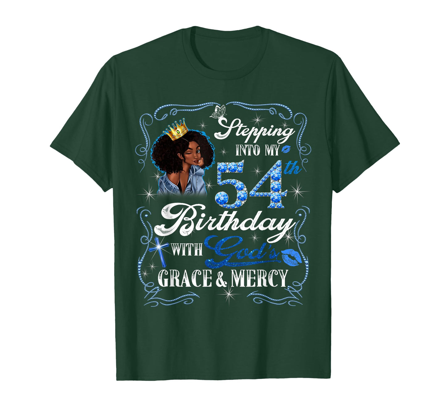 Womens Stepping Into My 54th Birthday With Grace & Faith T-Shirt