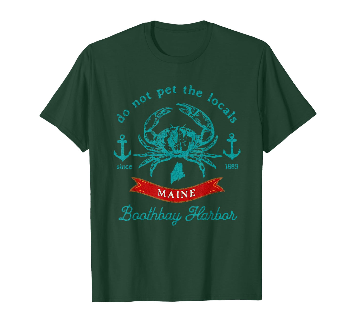 Boothbay Harbor Maine Do Not Pet The Locals Crab Souvenir T-Shirt