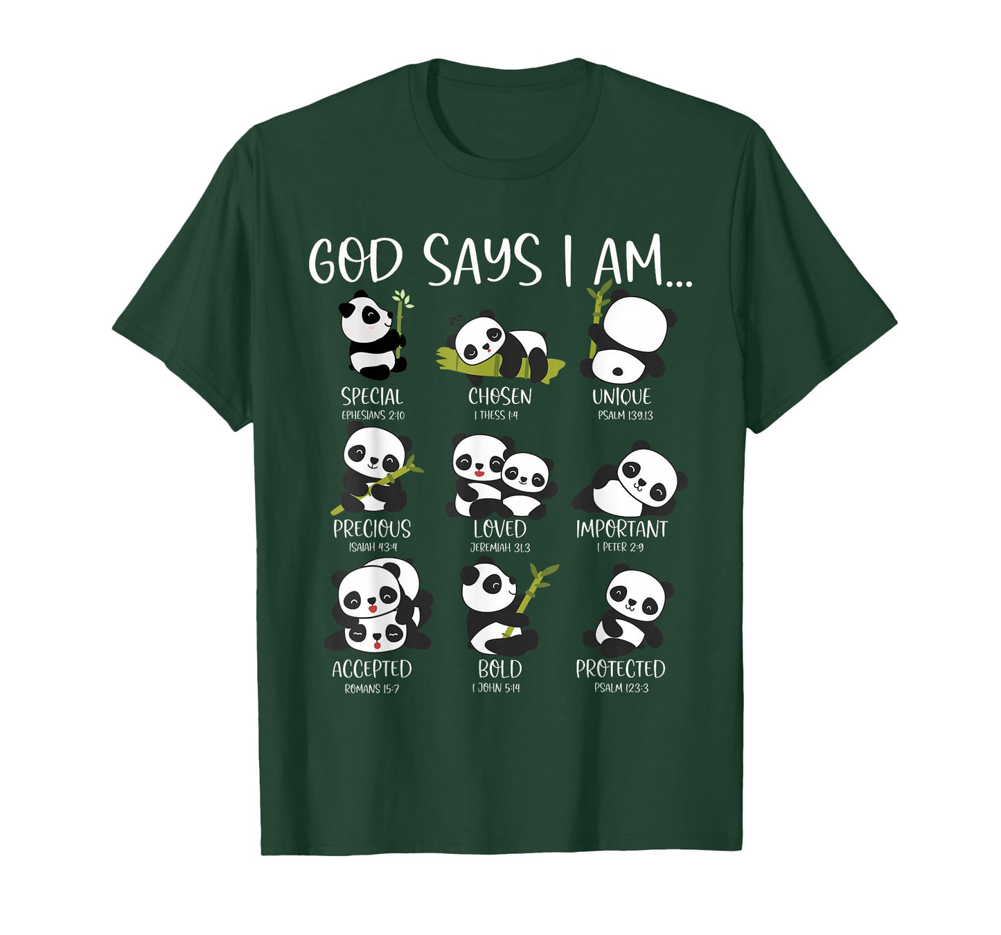 God Say I Am Cute Anime Panda Bible Quotes T-Shirt