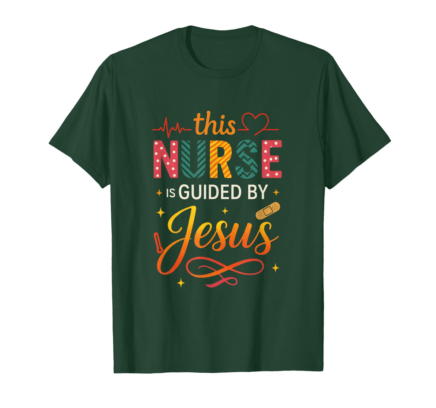 This Nurse is Guided by Jesus - Christian Nurse RN T-Shirt