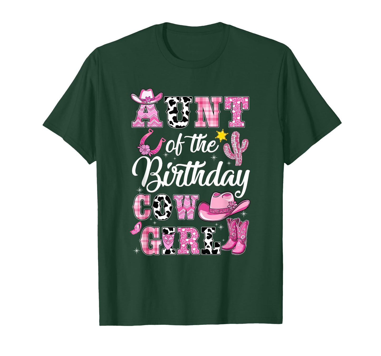 Aunt Of The Birthday Cow Girl Western Cowgirl 1St Birthday T-Shirt