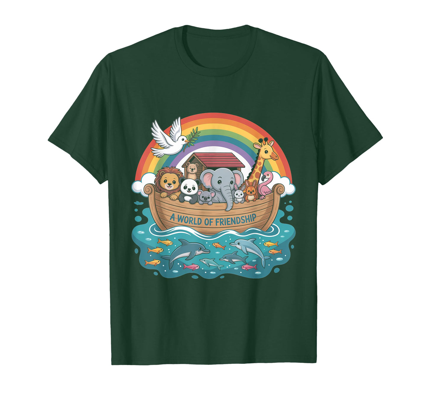 A World of Friendship Cute Noah’s Ark Tee T-Shirt
