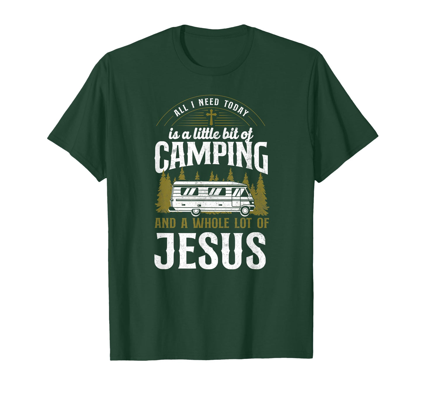 A Little Bit Of Camping And Jesus Motorhome Campervan T-Shirt