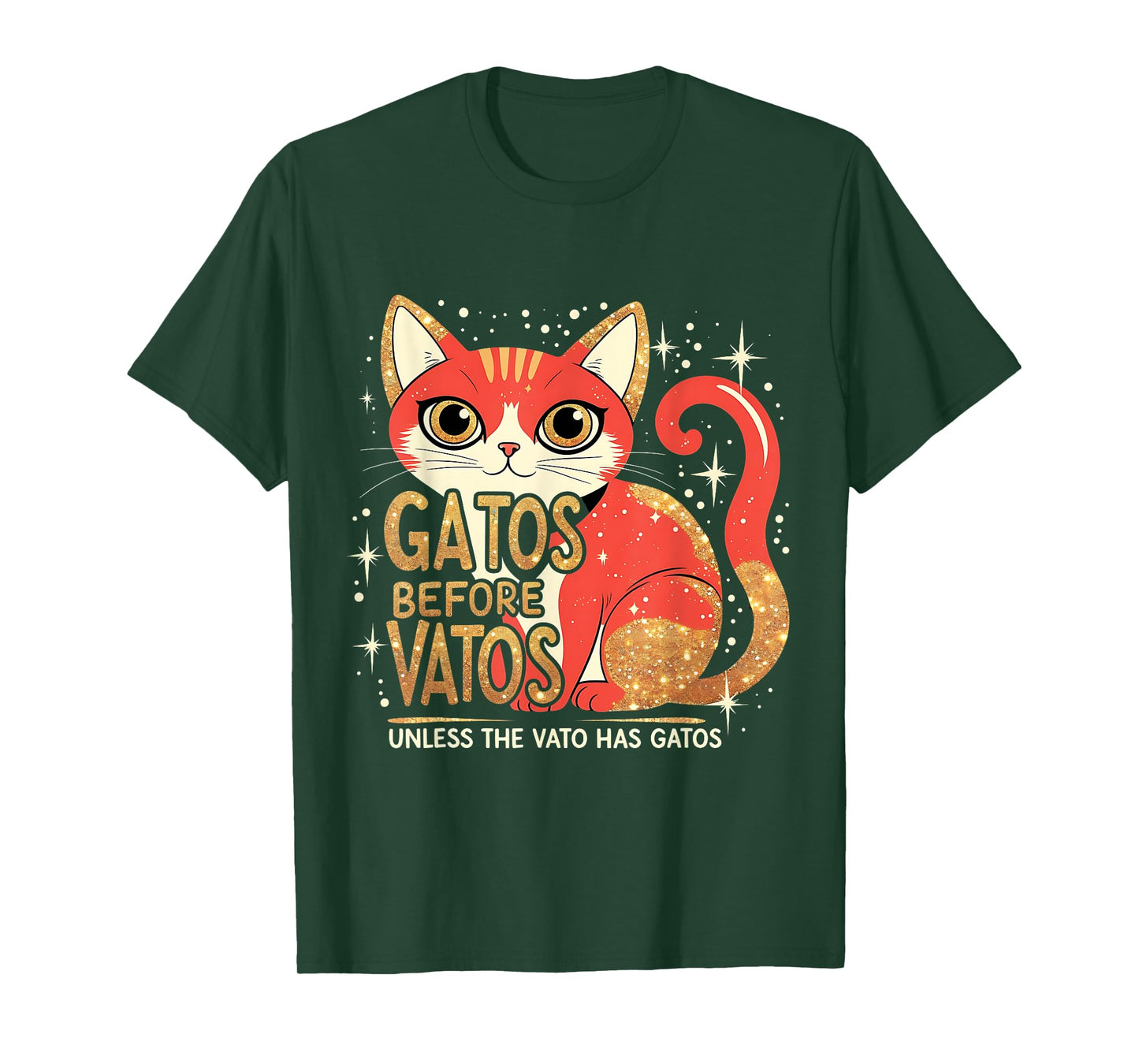 Gatos Before Vatos Funny Cat Latino Chicano T-Shirt