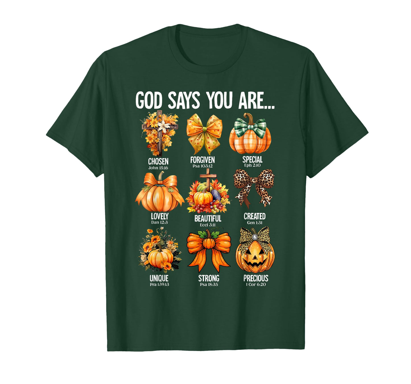 God Says Thanksgiving Coquette Bow Pumpkin Fall Vibes Autumn T-Shirt
