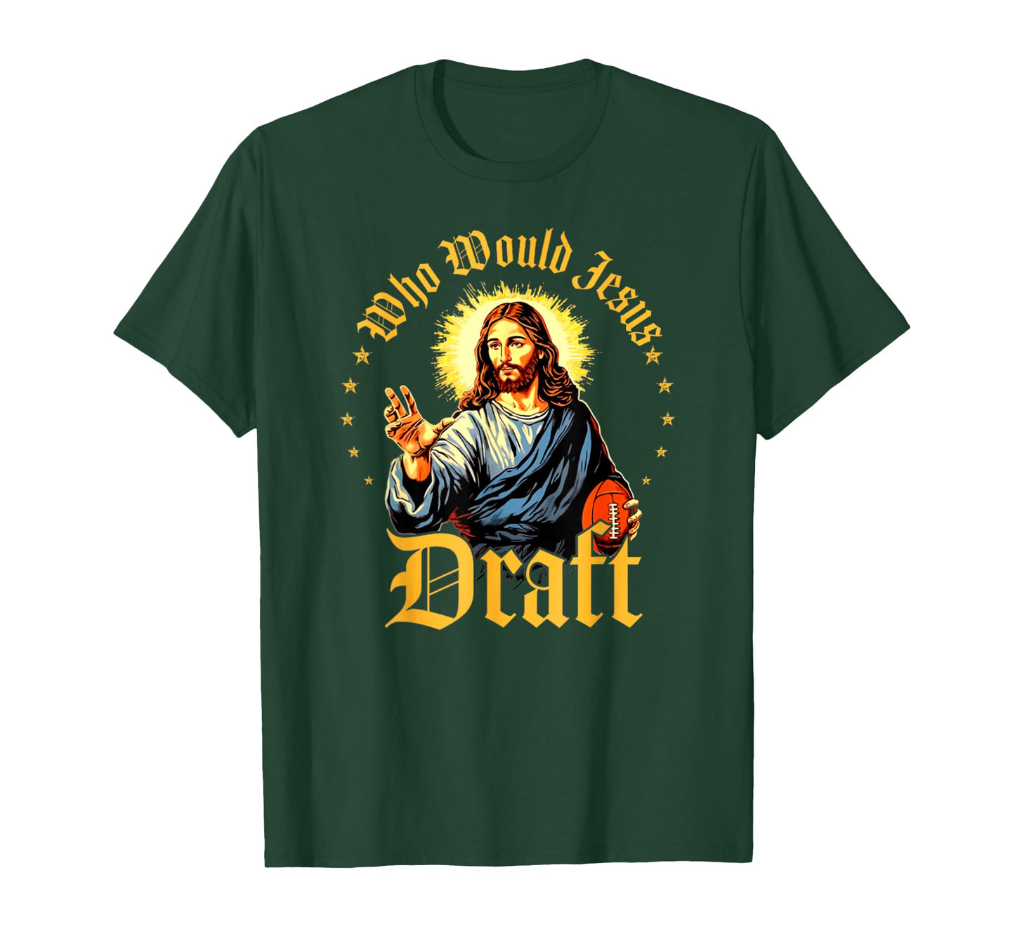 Vintage Who Would Jesus Draft Fantasy Football Funny T-Shirt
