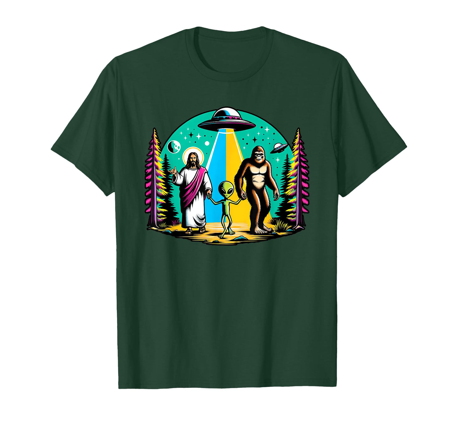 Jesus, Alien, Bigfoot and UFO's T-Shirt