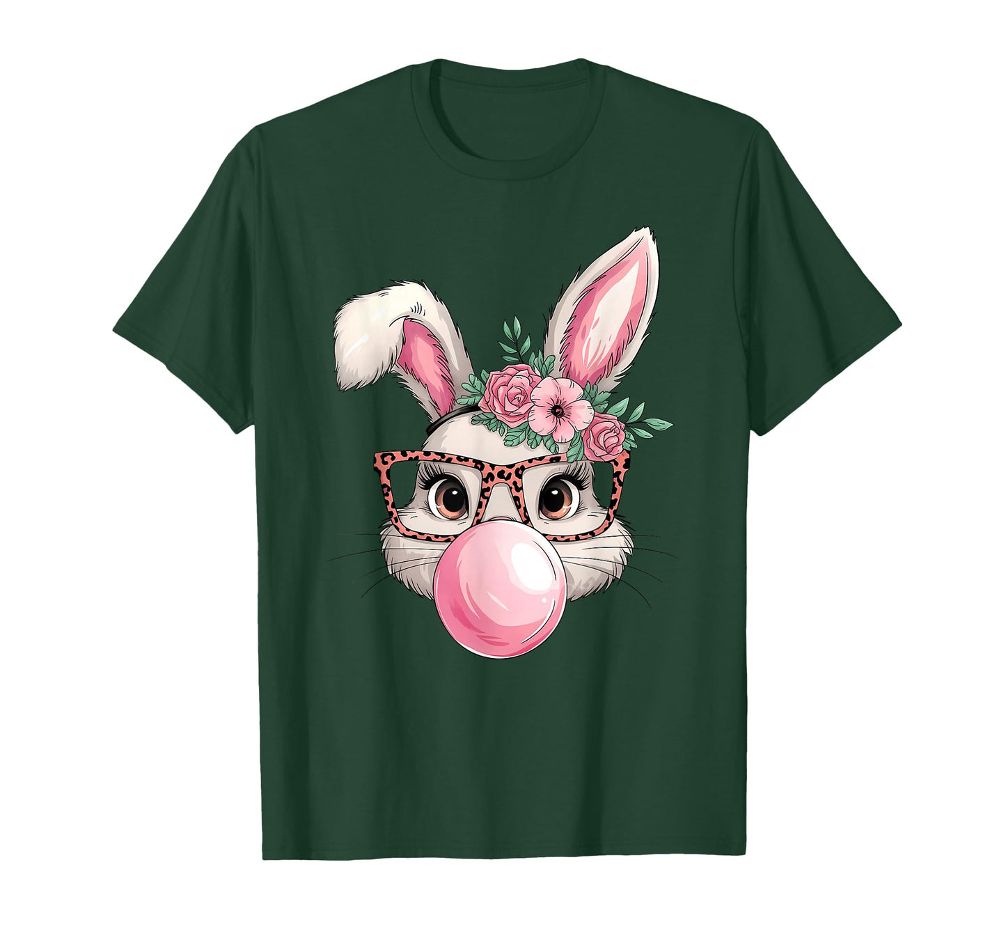 Rabbit Bunny Blowing Bubble Easter Day Cute Women Girls T-Shirt