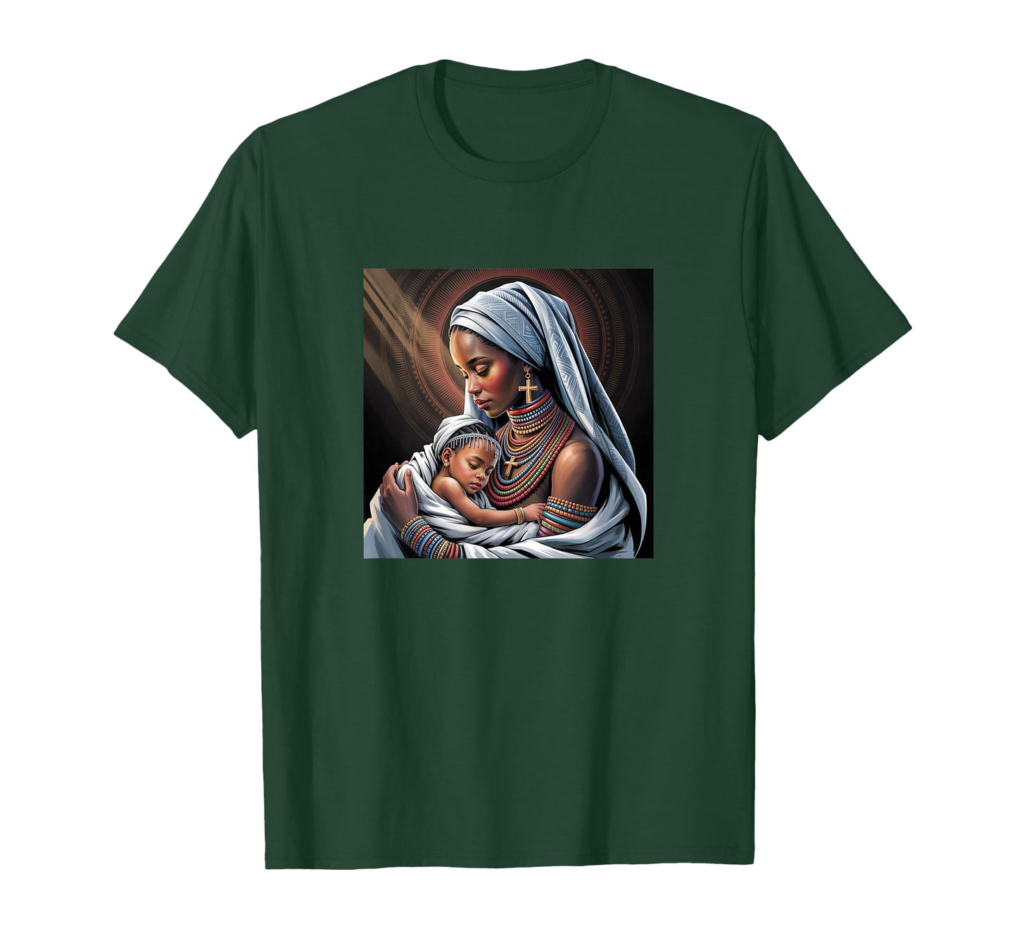 Black Mother & Child - Ethiopian Christian Inspired Tee T-Shirt