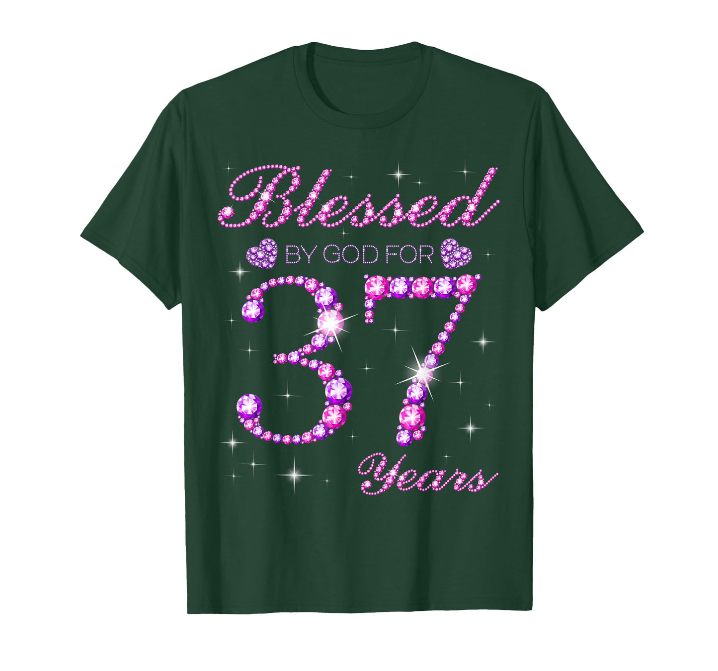Blessed by God for 37 Years Old 37th Birthday Party T-Shirt