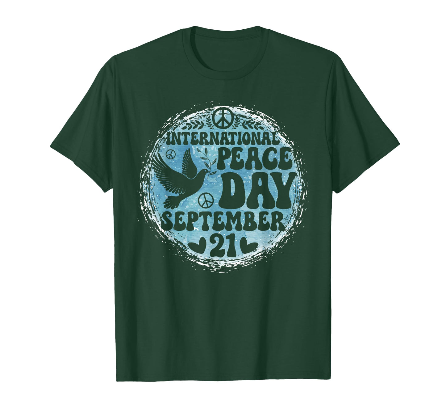 Groovy International Peace Day World Day of Peace Peace Bird T-Shirt