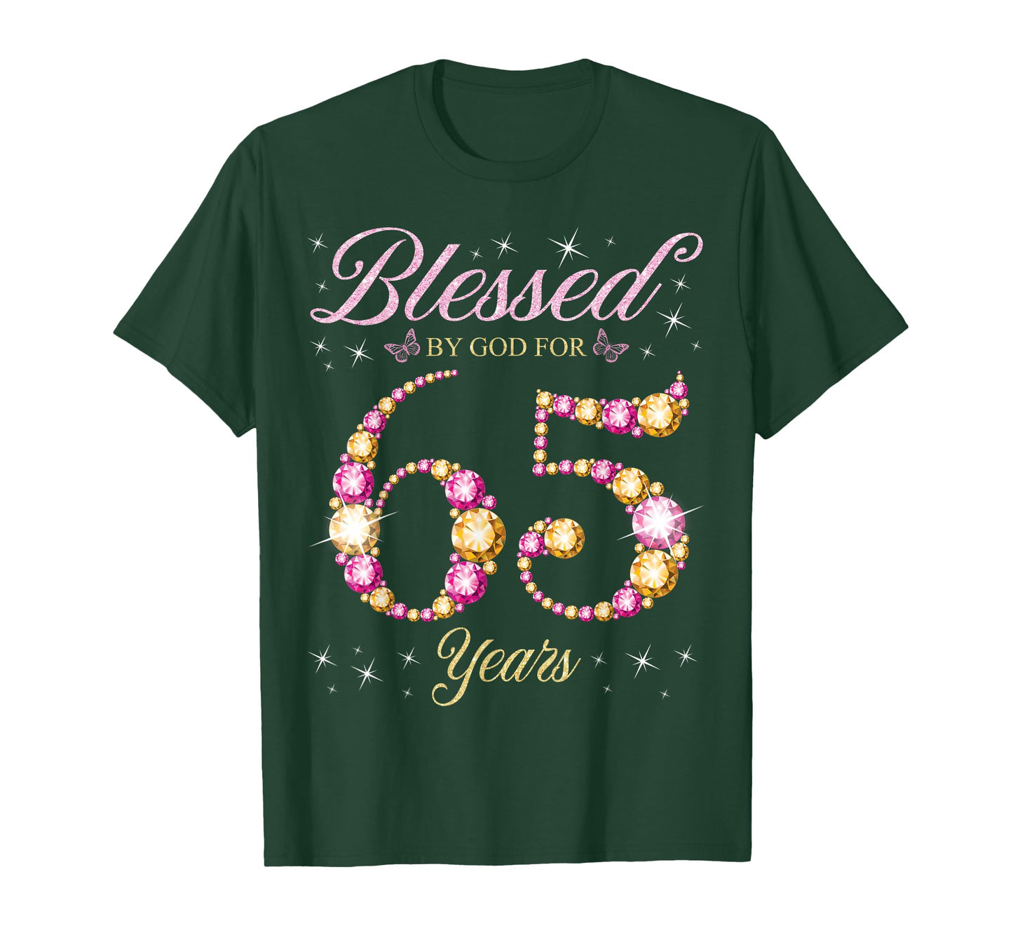 Blessed By God For 65 Years Old 65th Birthday Party T-Shirt