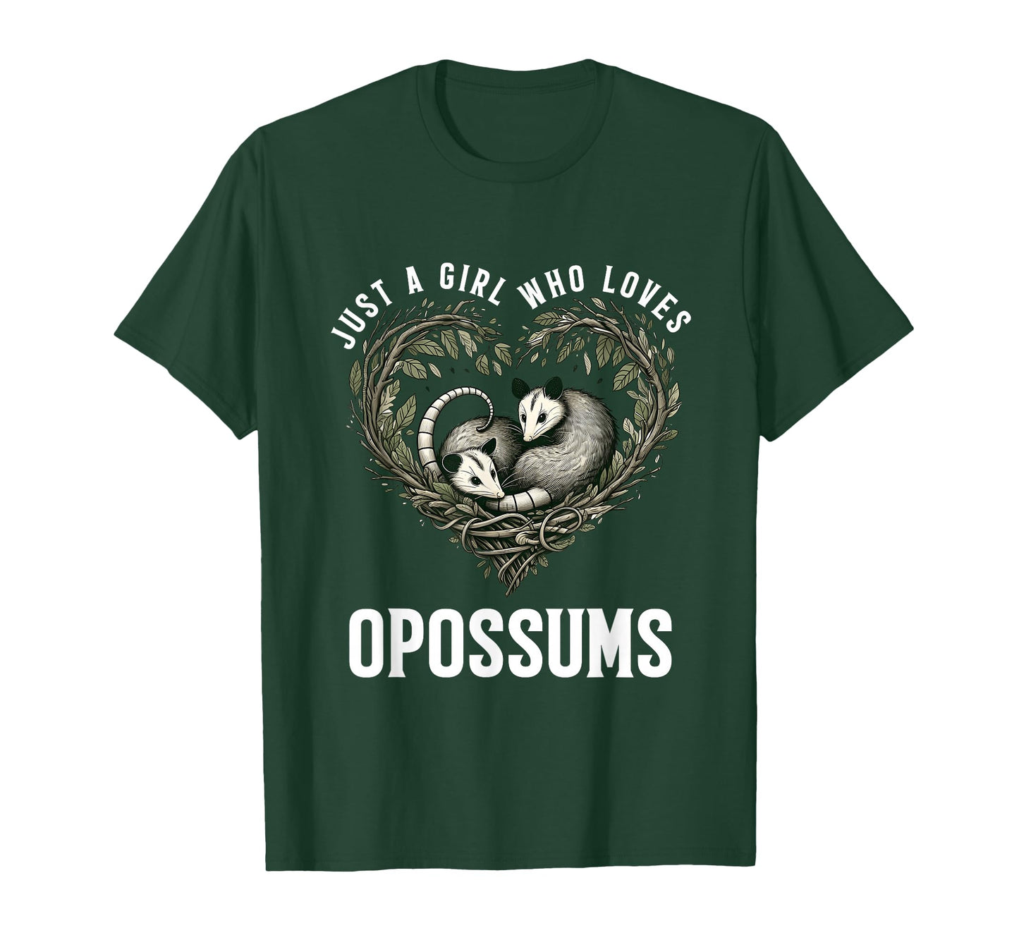 Just Girl Who Loves Opossums I Love Possums Wild Animal T-Shirt