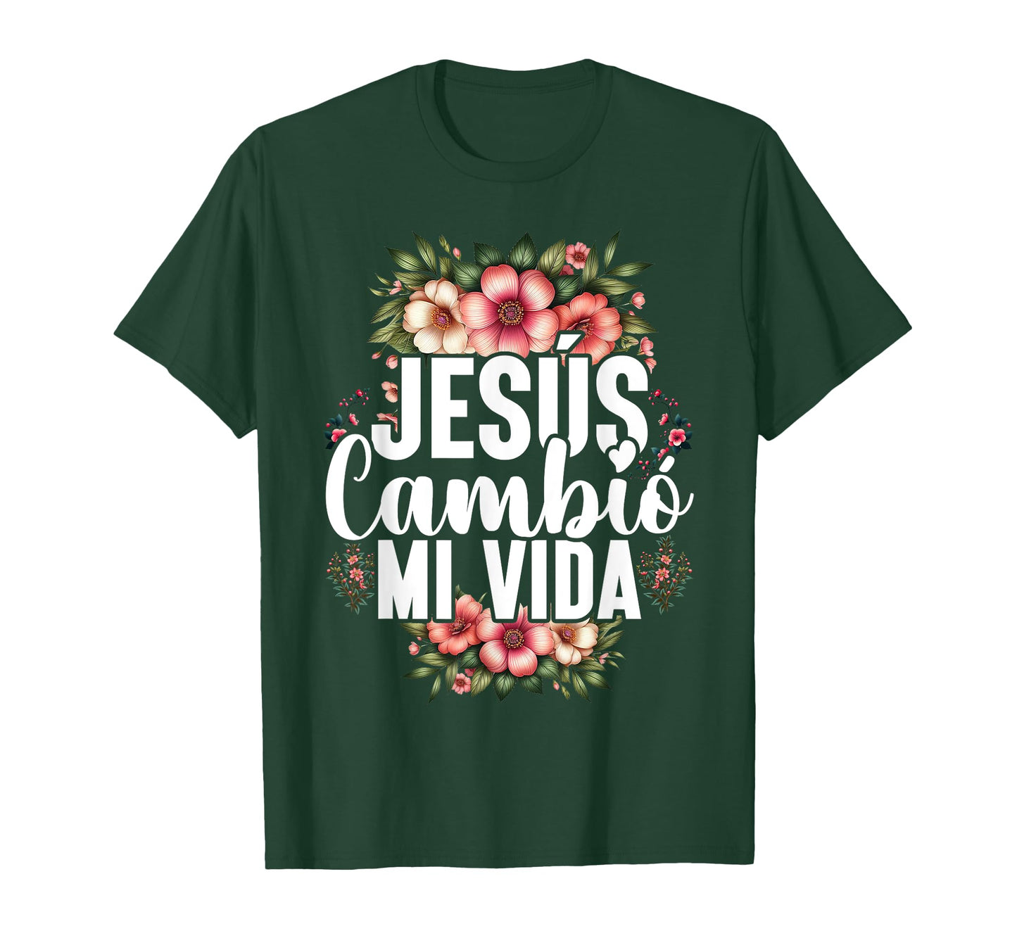 Jesus Cambio Mi Vida Christian Spanish Religious Worshiper T-Shirt