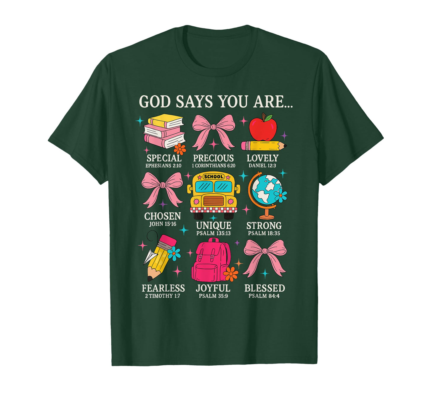 Kindergarten Teacher Christian God Says I Am Back To School T-Shirt