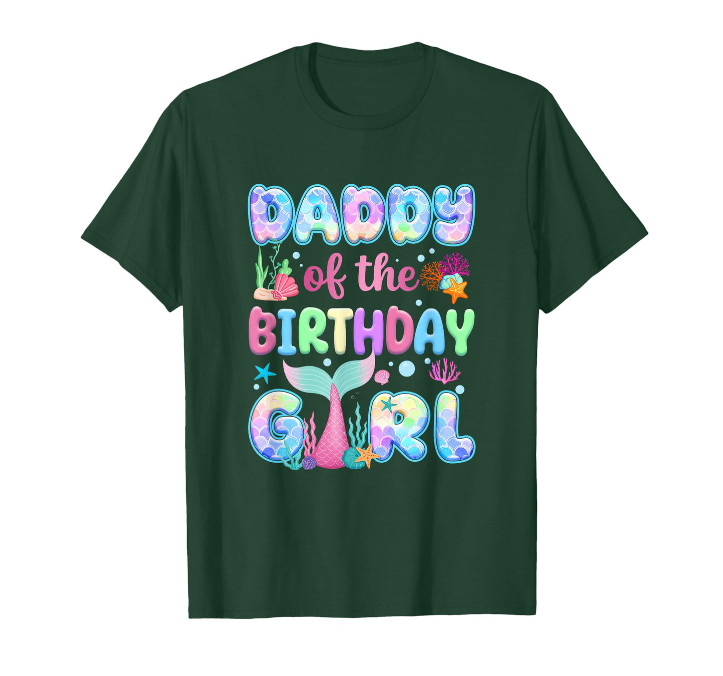 Daddy Of The Birthday Mermaid Girl Family Matching Party T-Shirt