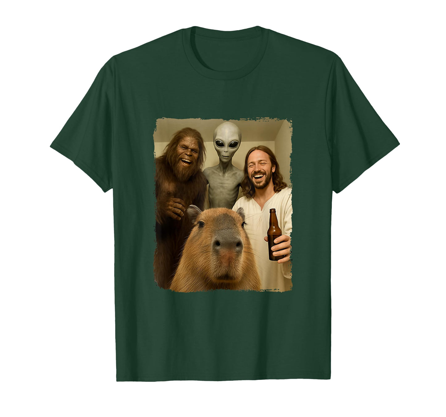 Capybara Selfie Bigfoot Jesus Alien Funny Be Capy T-Shirt