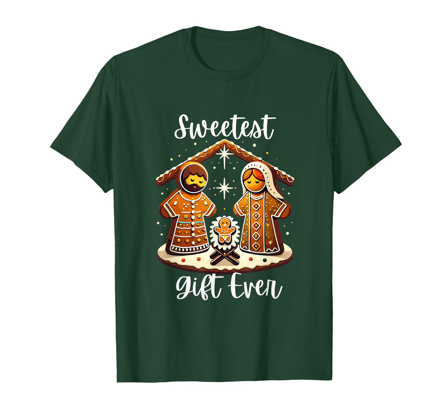 Gingerbread Christmas Nativity Sweetest Ever Jesus Mary T-Shirt