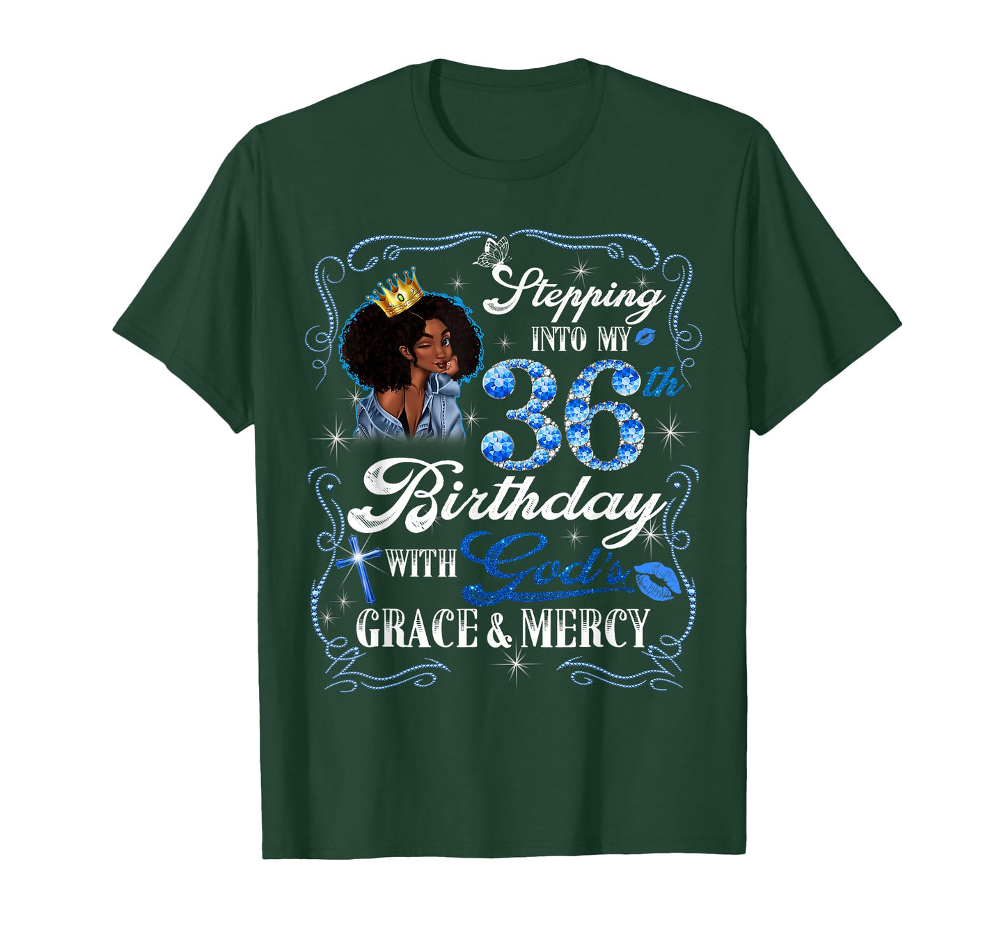 Womens Stepping Into My 36th Birthday With Grace & Faith T-Shirt