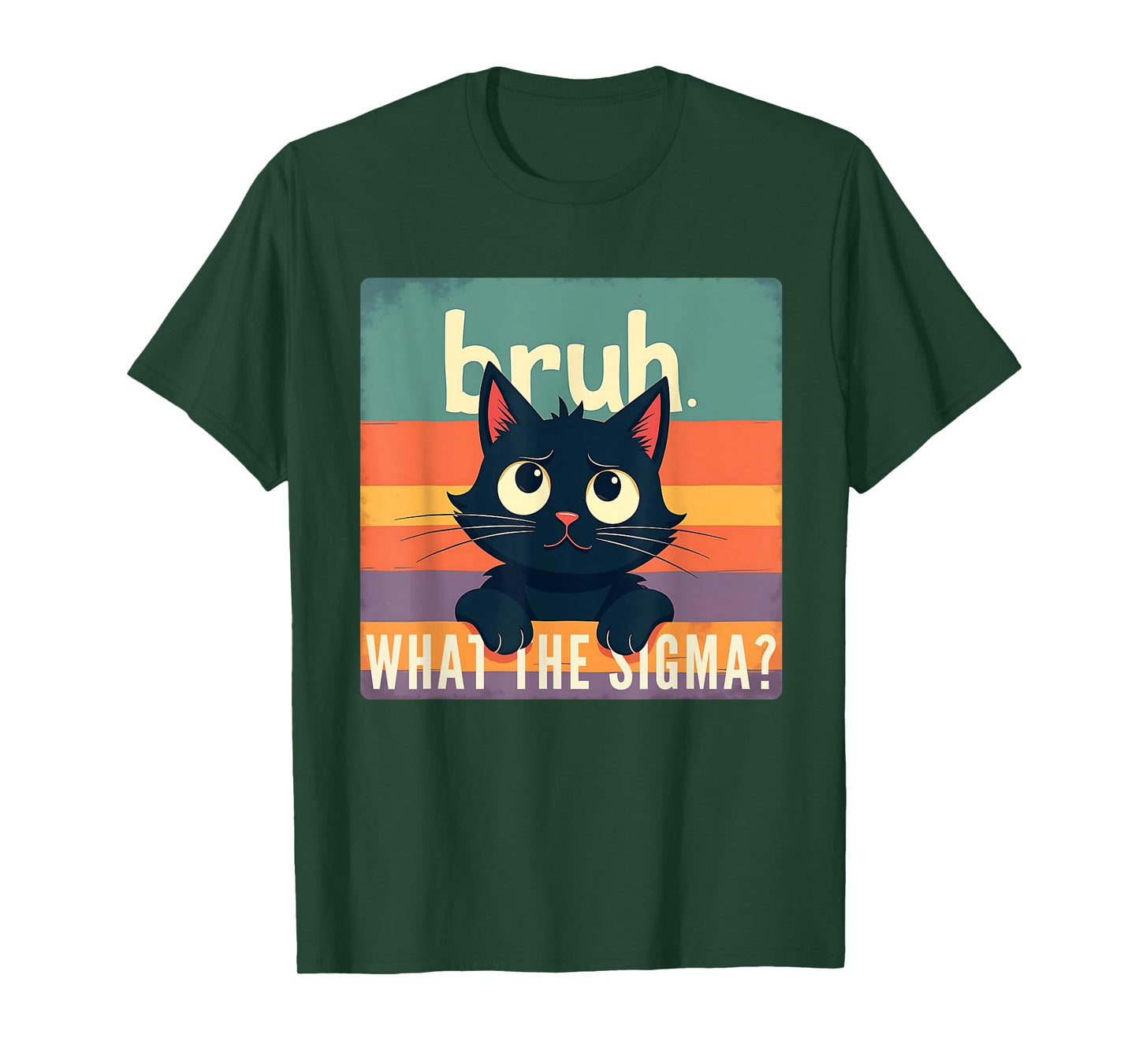 Bruh Cat What The Sigma Funny Meme Vintage Kids Youth T-Shirt