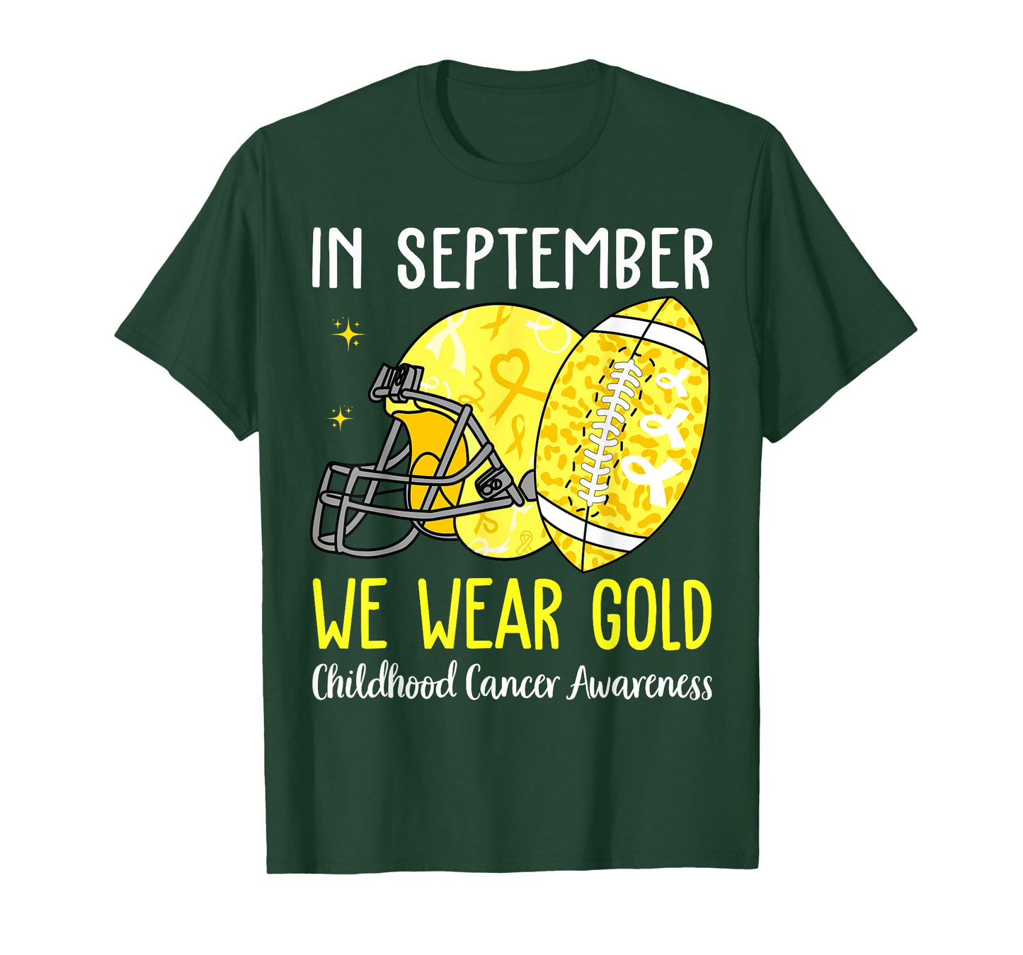 in September We Wear Gold Childhood Cancer Awareness Ribbon T-Shirt