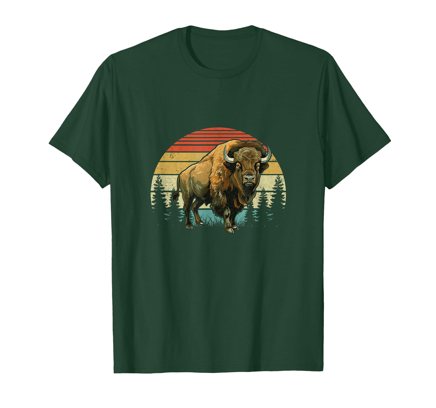 Retro Bison Design For Men Women Kids Buffalo Bison Lovers T-Shirt