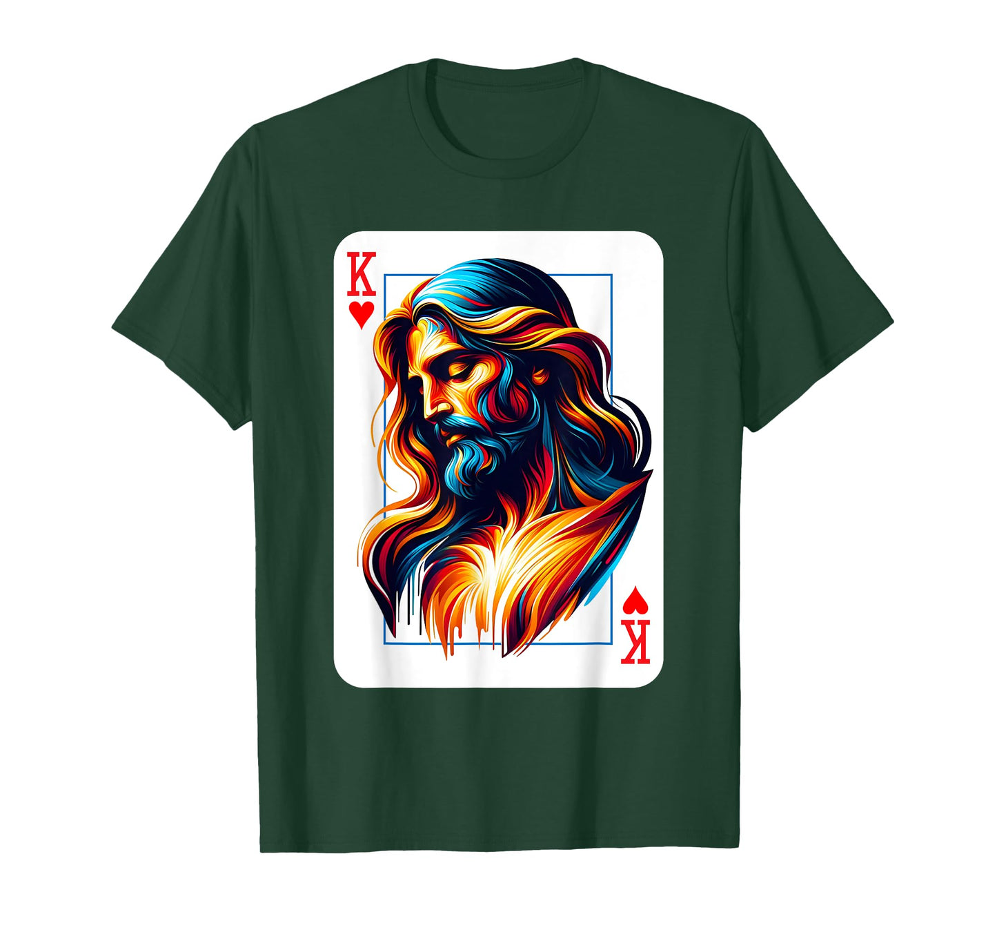 King of Hearts Jesus Card Christian Jesus is King Religious T-Shirt