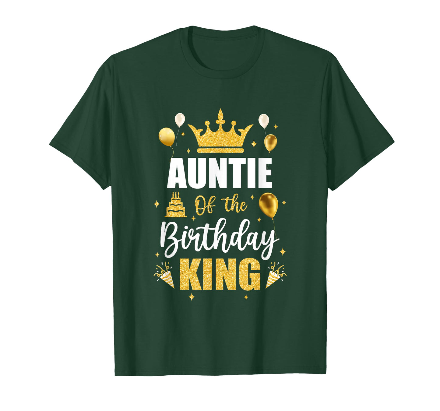 Auntie Of The Birthday King Boys Men Bday Party For Him T-Shirt