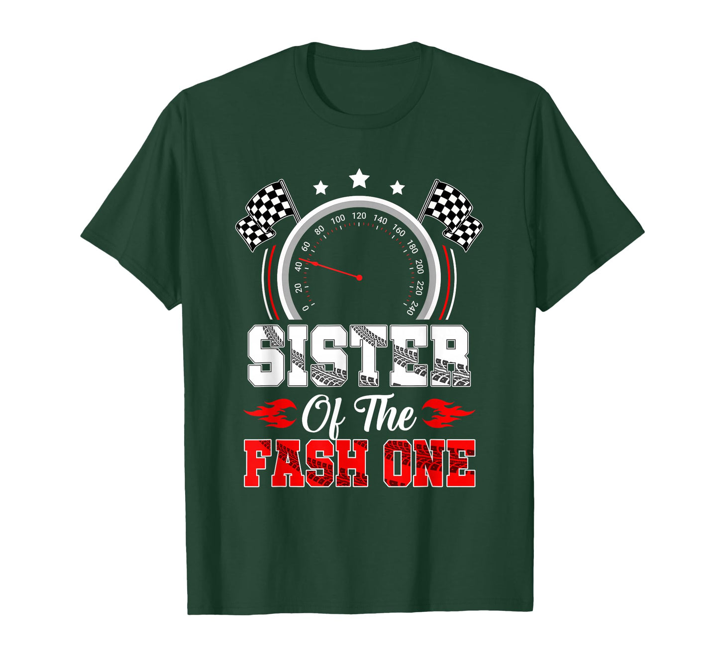 Sister Of The Fast One 1St Birthday Racing Car Family T-Shirt