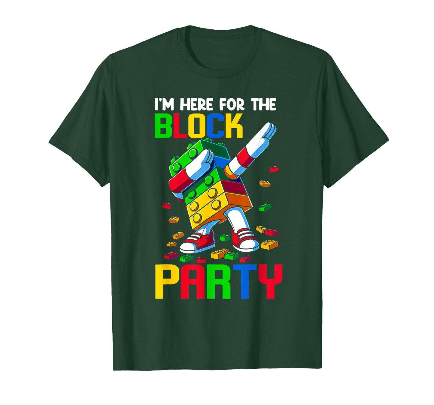 I'm Here For The Block Party Blocks Builder Master Builder T-Shirt