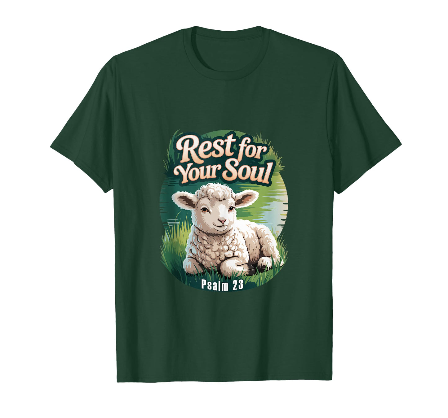 Psalm 23 Lamb Lying Down by Still Water Tank Top