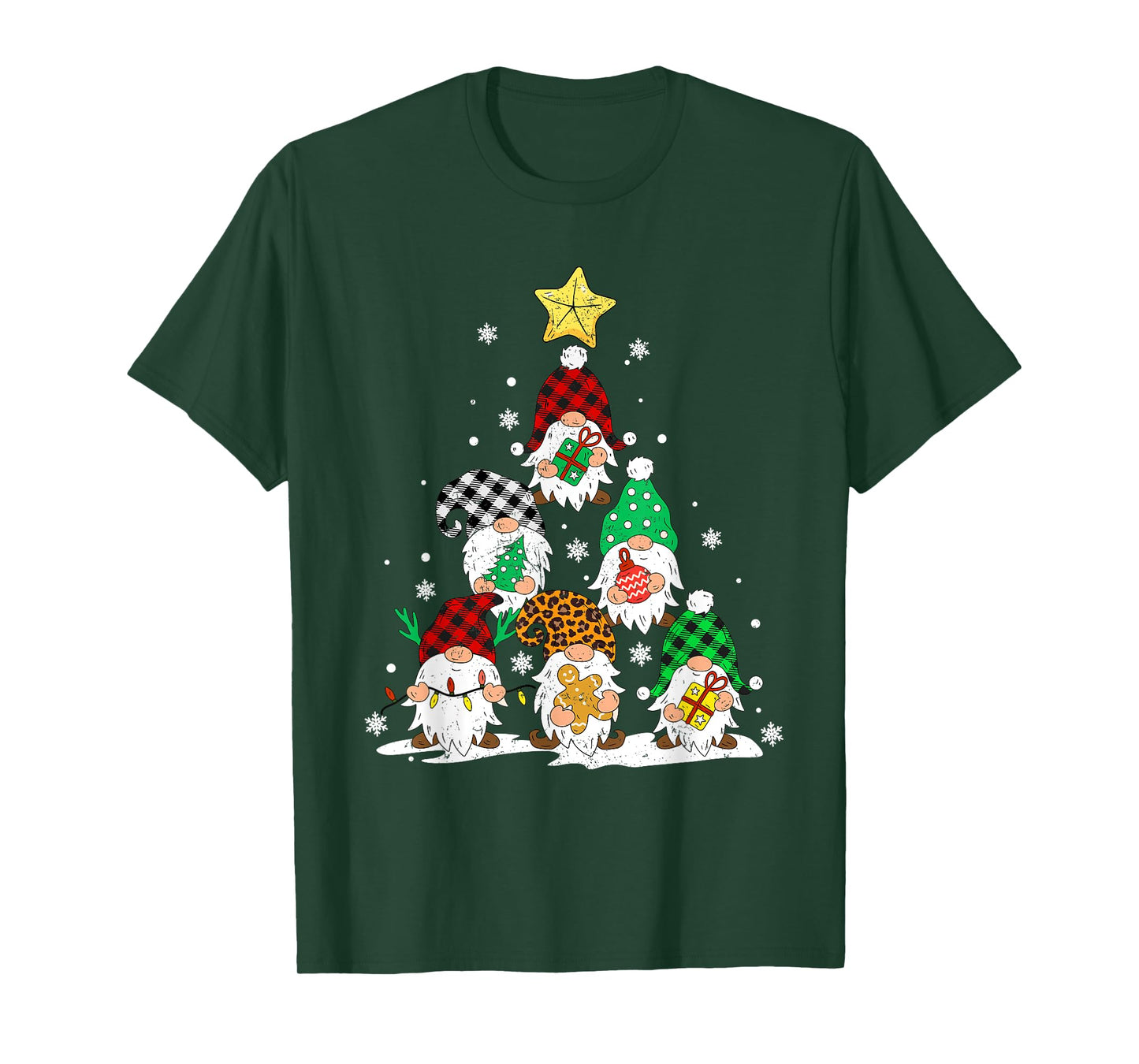 Cute Gnomes Christmas Tree Lights Gnomies Gnome Xmas Holiday T-Shirt