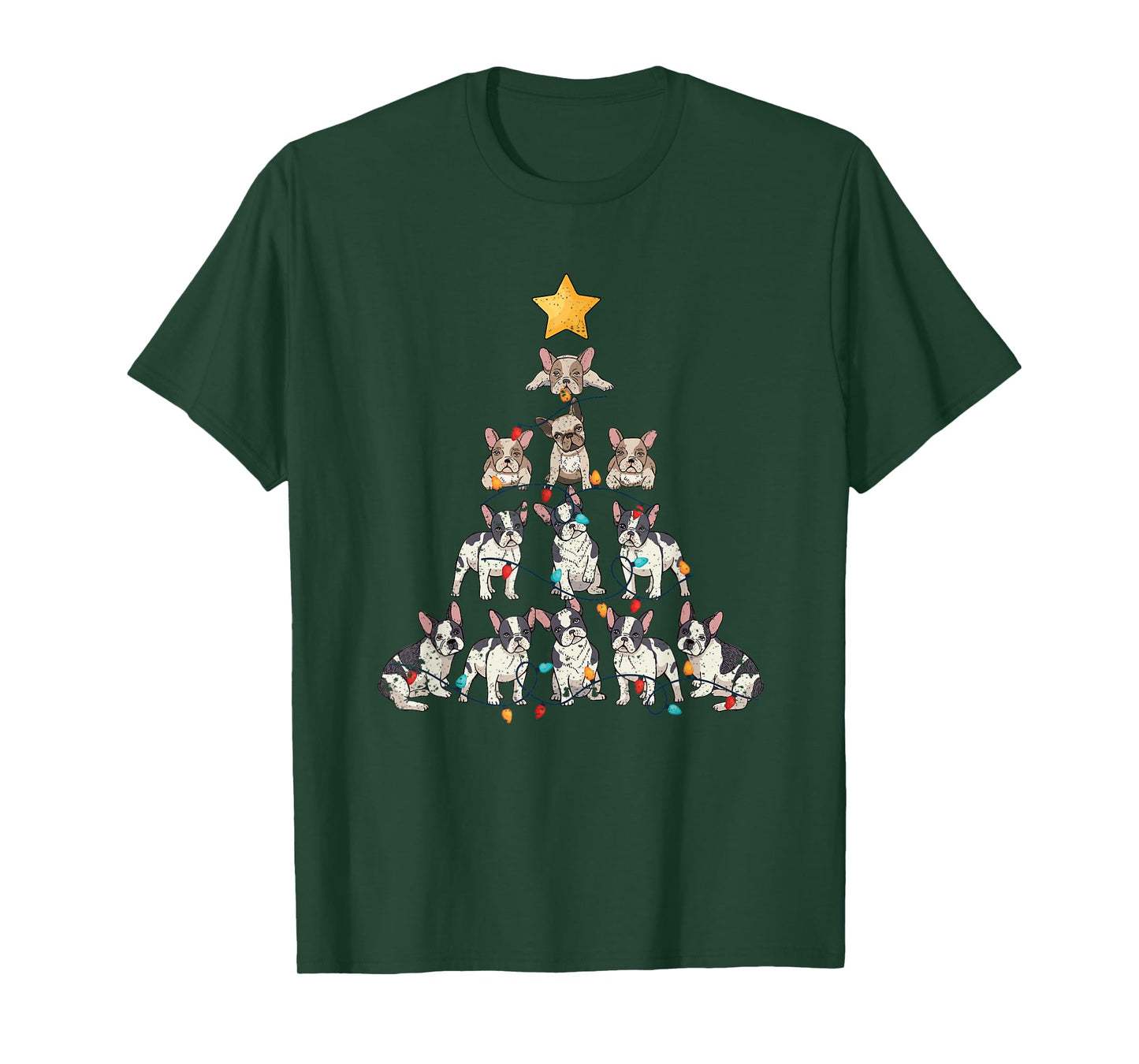 French Bulldog Christmas Tree Frenchie Dog Xmas PJs Pajamas T-Shirt