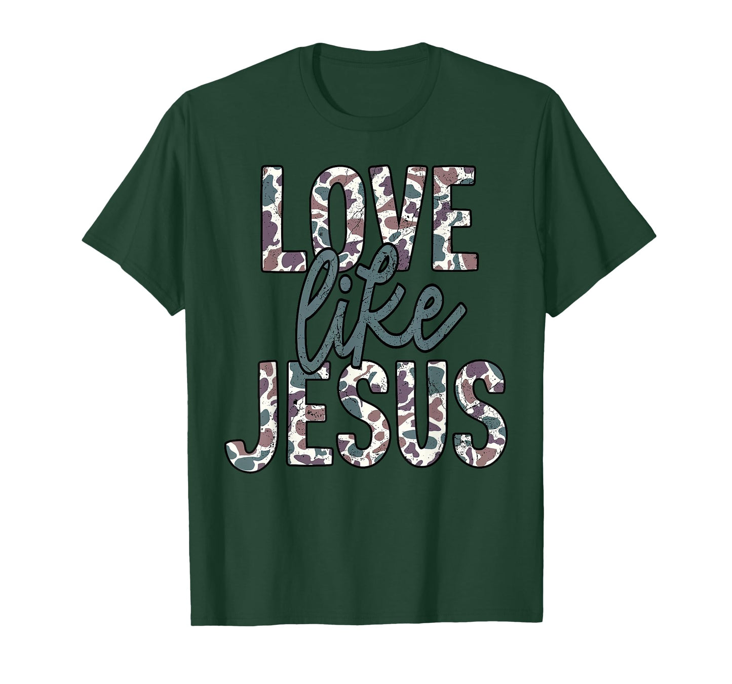 Love Like Jesus Camo Faith Camouflage Christian Religious T-Shirt