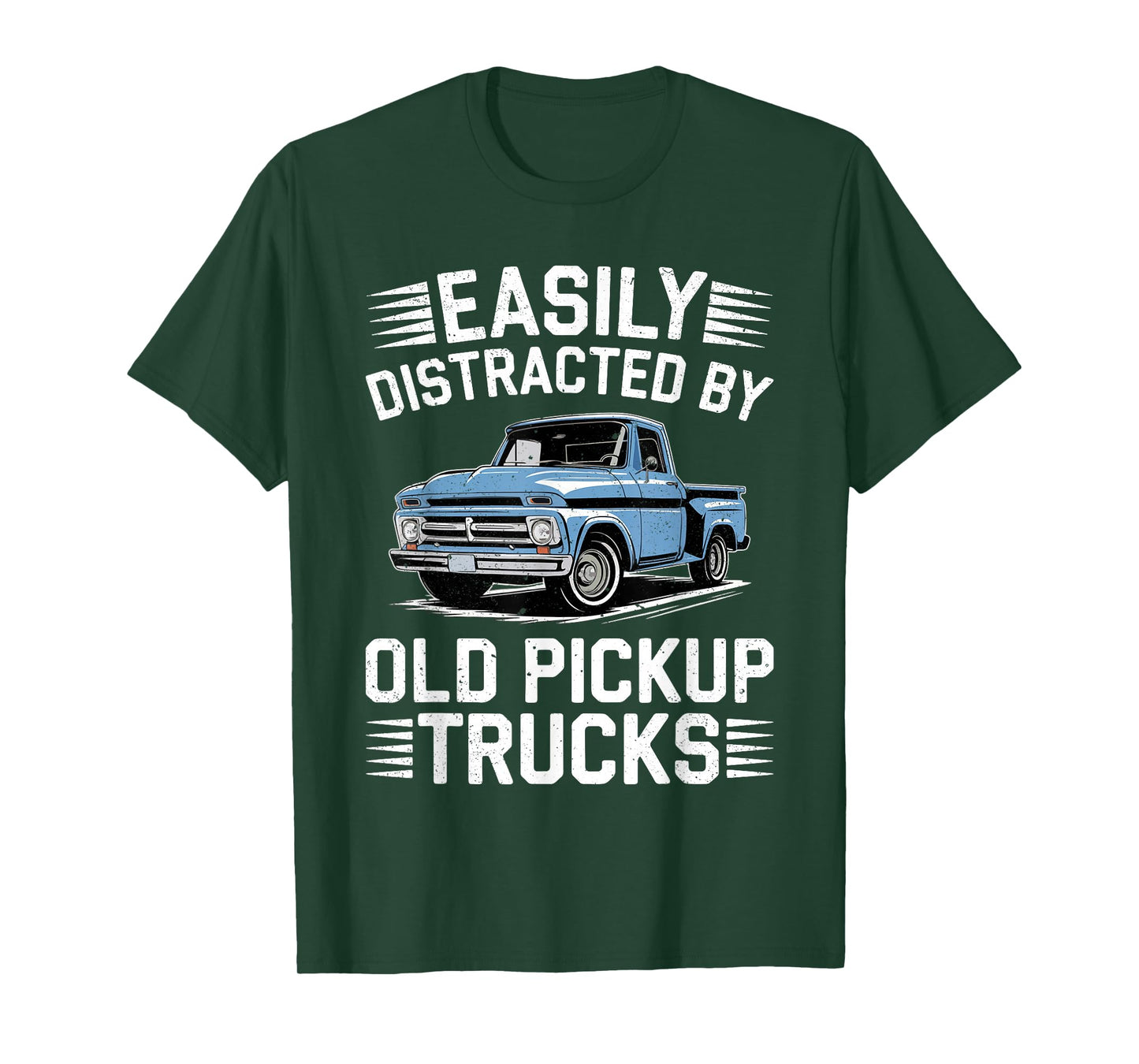 Easily Distracted By Old Pickup Trucks Shirt Vintage Car Guy T-Shirt