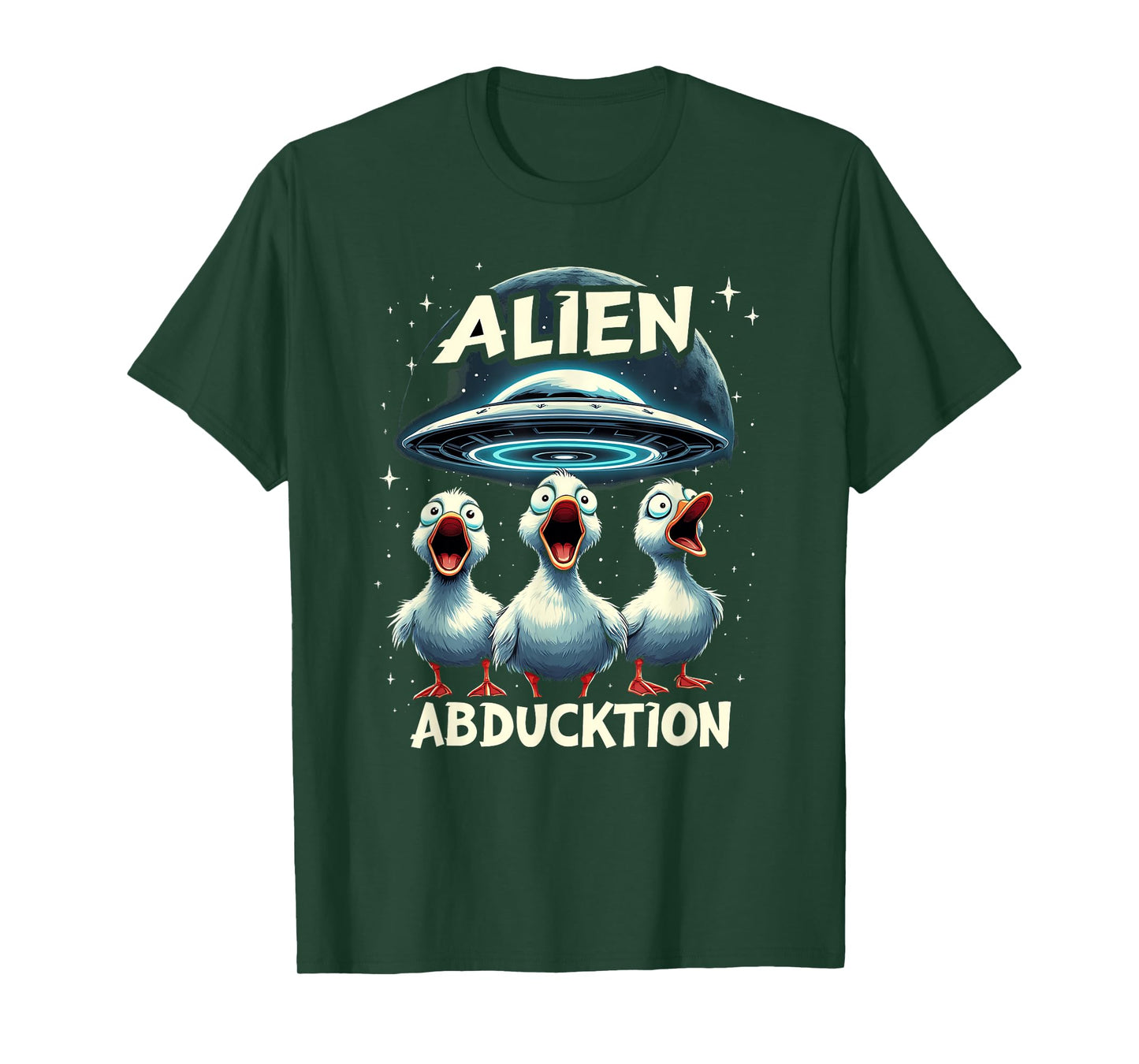 Alien AbDUCKtion Word Joke - Funny Ducks UFO Abduction T-Shirt