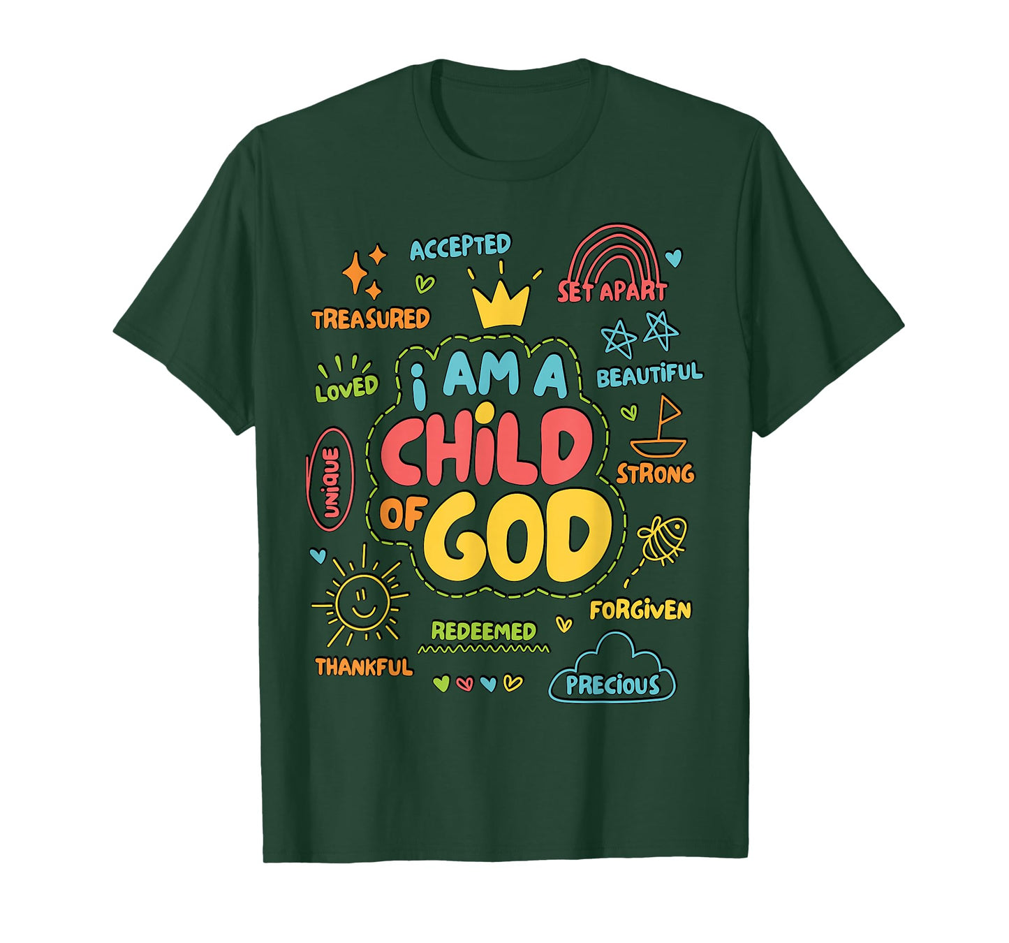 Christian I Am A Child of God Jesus Faith Kids Toddler Youth T-Shirt