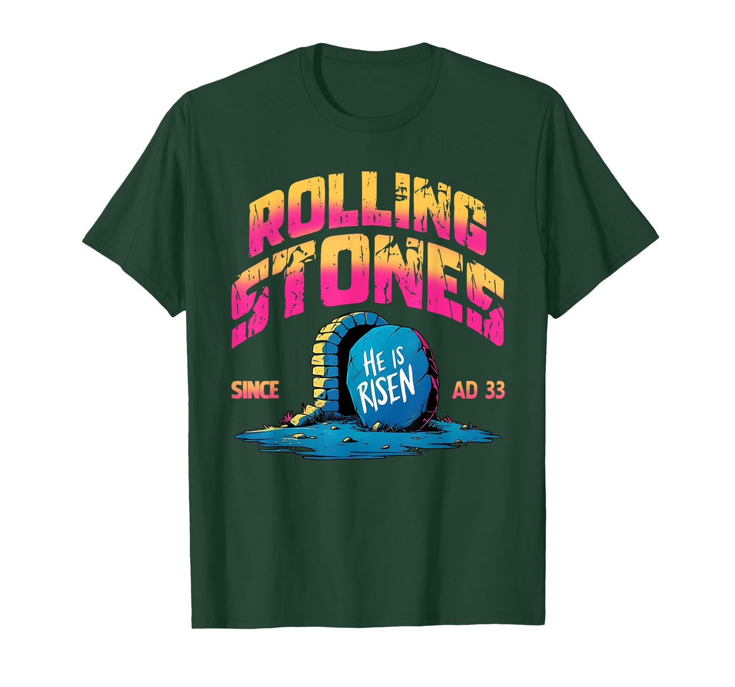 The Stone Was Rolled Away He Is Alive Retro Christian Easter T-Shirt