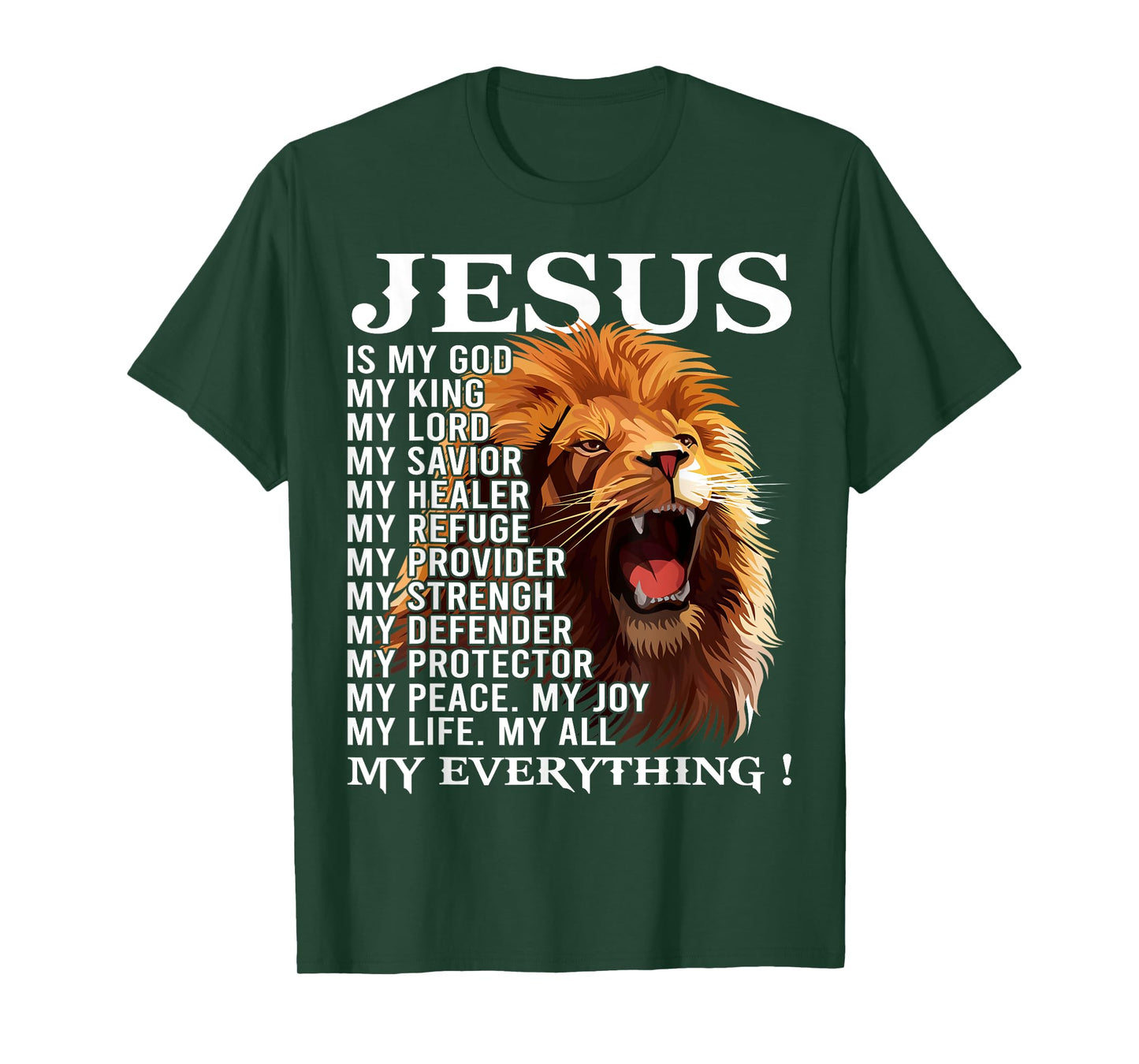 Lion Christian Jesus Is My God King, Lord, and Savior T-Shirt