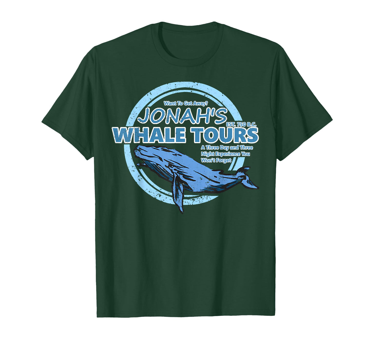 Christian Faith Bible Jonah Whale Tours, Whale Animal Ocean T-Shirt