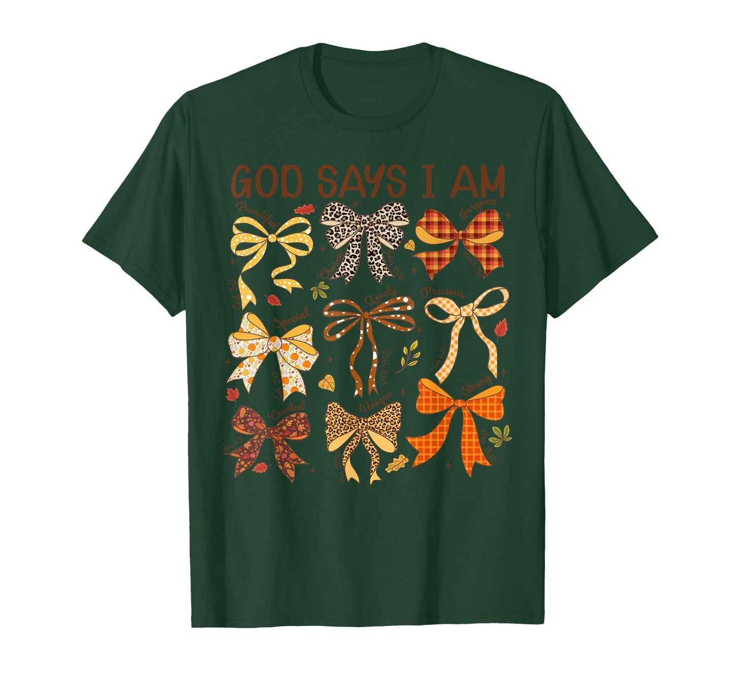 God Says I'm Coquette Bow Christian Jesus Autumn Fall Y'all T-Shirt