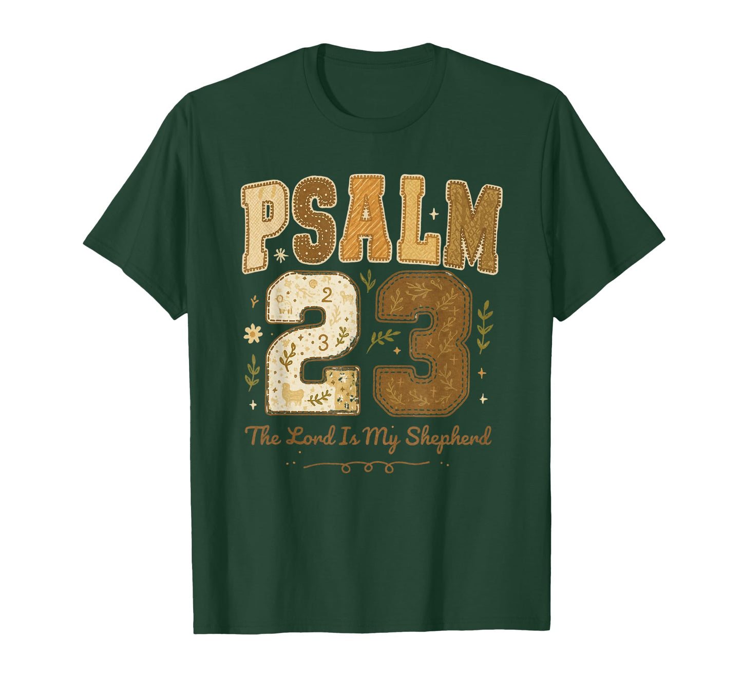 Psalm 23 The Lord is My Shepherd Stitched Vintage Christian T-Shirt