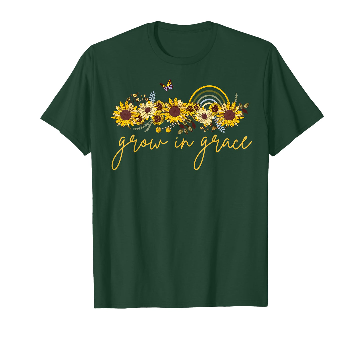 grow in grace sunflower Christian womens graphic tees T-Shirt